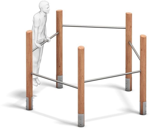 4FCircle outdoor fitnesstoestel rekstok, hout
