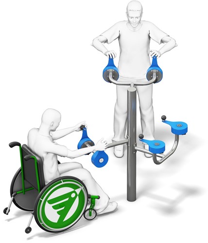 4FCircle outdoor fitnesstoestel ergometer bovenlichaam, ook geschikt voor mindervaliden