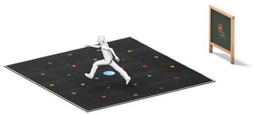 4FCircle outdoor taal- en rekenmat, inclusief krijtbord