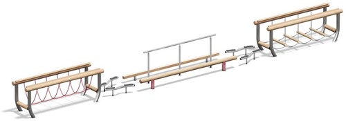 4FCircle outdoor fitnesstoestel balanceerparcours Trimmy II, rvs