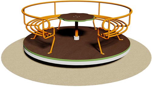 Draaimolen Max met houten bodemplaat en tafeltje