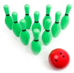 Pleinplakker accessoire Set á 10 bowlingkegels + bowlingbal