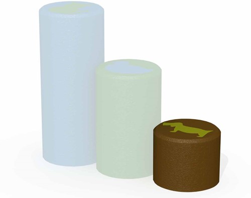 Stapblok, rubber, hoogte 20 cm