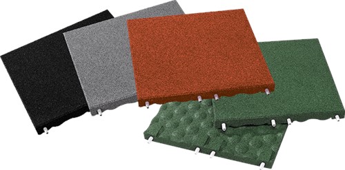 euroflex rubber tegel, valhoogte 120 cm, afm. 50 x 50 cm, zwart - per m^2