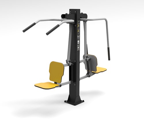 Outdoor fitnesstoestel lat pull down/chest press (combi)