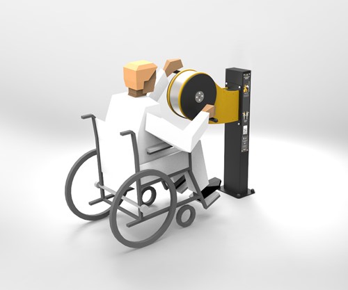 Outdoor fitnesstoestel handbike voor rolstoelgebruikers