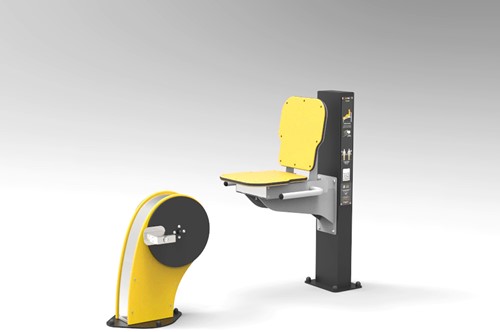 Outdoor fitnesstoestel zitfiets
