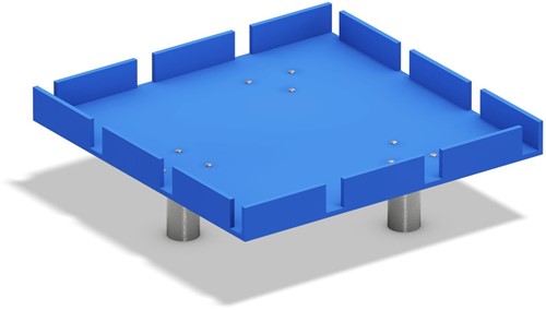 Waterspeeltoestel, module vierkante watertafel gekartelde rand 