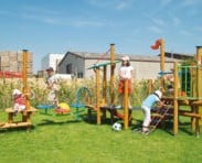 Combinatietoestel Alice in wonderland inox - montage in de grond (type A) - rvs glijbaan-2