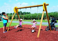 Dubbele schommel met 2 schommelzitjes (kleine uitvoering)-2