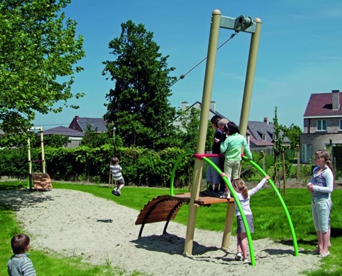 Metalen kabelbaan, 2 platformen -2