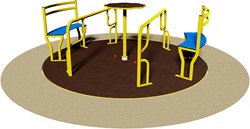 Draaitoestel carrousel met bankjes