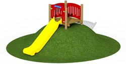 Kunststof heuvelglijbaan met platform (0,6 m breed - glijlengte 2,3 m)