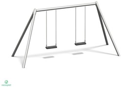 Dubbele schommel, metaal verzinkt, hoogte 220 cm