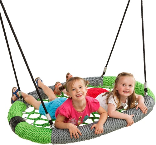 Vogelnestmand ovaal, 120 cm, voor professioneel gebruik   - lime/grijs