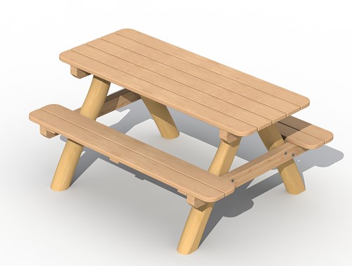 ECO-Play robinia kinderpicknicktafel - montage in de grond (type A)