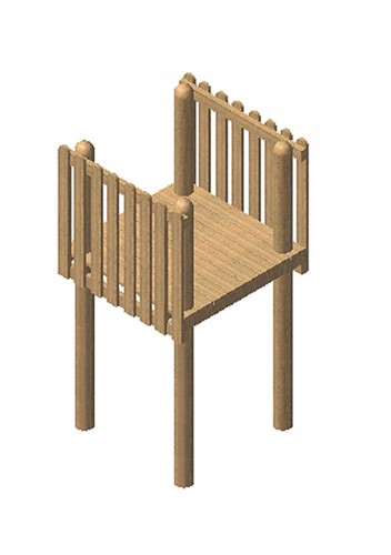 Robinia vierkante speeltoren, platform 200 cm
