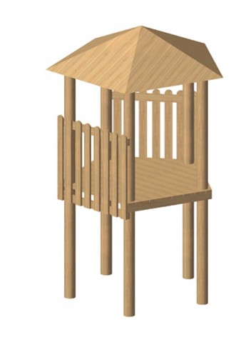 Robinia vijfhoekige speeltoren, platform 175 cm