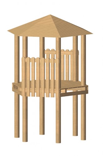 Robinia zeshoekige speeltoren, platform 200 cm