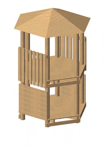 Robinia zeshoekige speeltoren, platform 150 cm