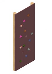 Klimwand met kunststof handgrepen, plaatmateriaal