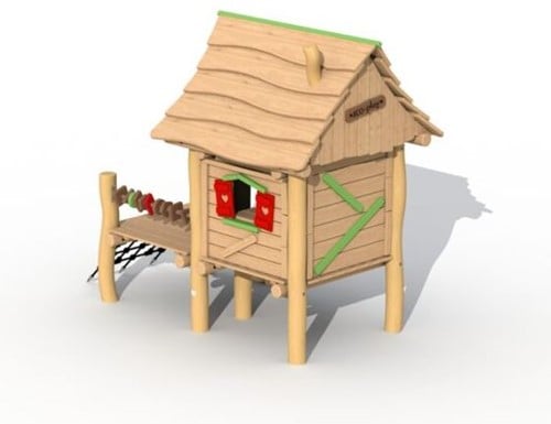 ECO-Play robinia houthakkershutje met terrasje-2