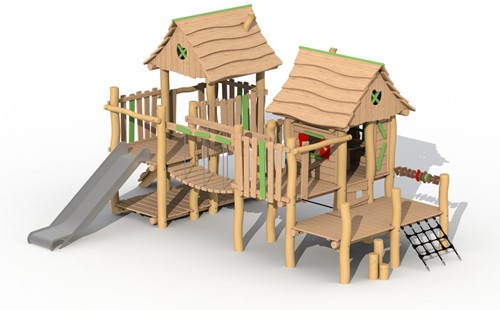 ECO-Play robinia stropersbos met uitbreiding - roestvrijstaal
