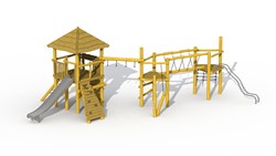 ECO-Play robinia maxi-tovertoren, met dak, met hanglussen