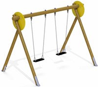 Dubbele schommel met 2 schommelzitjes (kleine uitvoering)