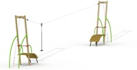 Metalen kabelbaan, 2 platformen 