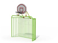 Metalen voetbaldoel (groot met basketring)