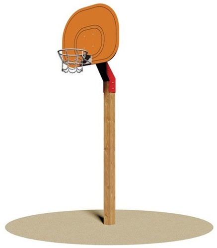 Basketbalnet met paal