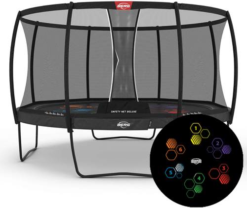 BERG regular trampoline Elite Grey Levels, diam. 430 cm - Safety Net Deluxe - grijs